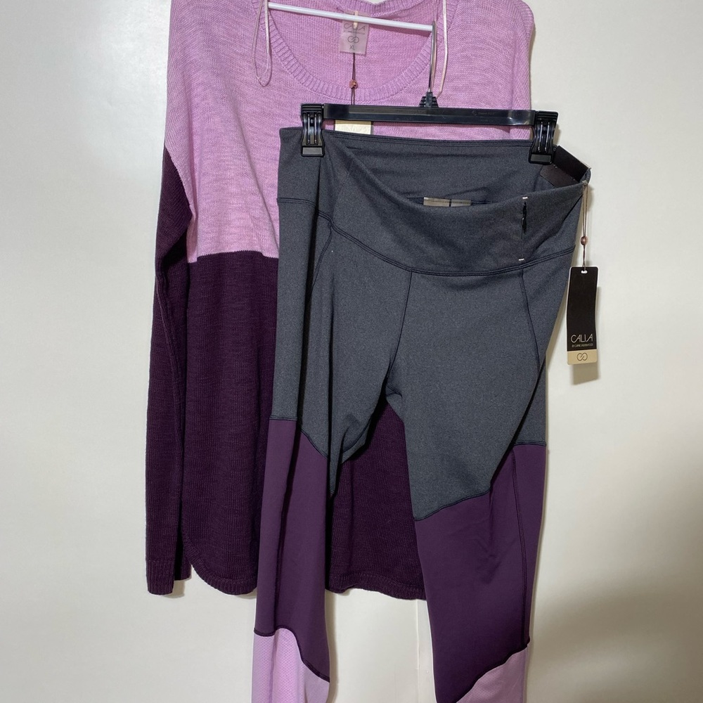 CALIA by Carrie Underwood Boxy Purple and Gray Hoodie